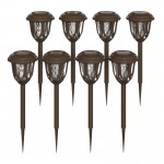 Flash Furniture Hess 8 Pack Brown LED Solar Lights DN-SL114-8-BR-GG