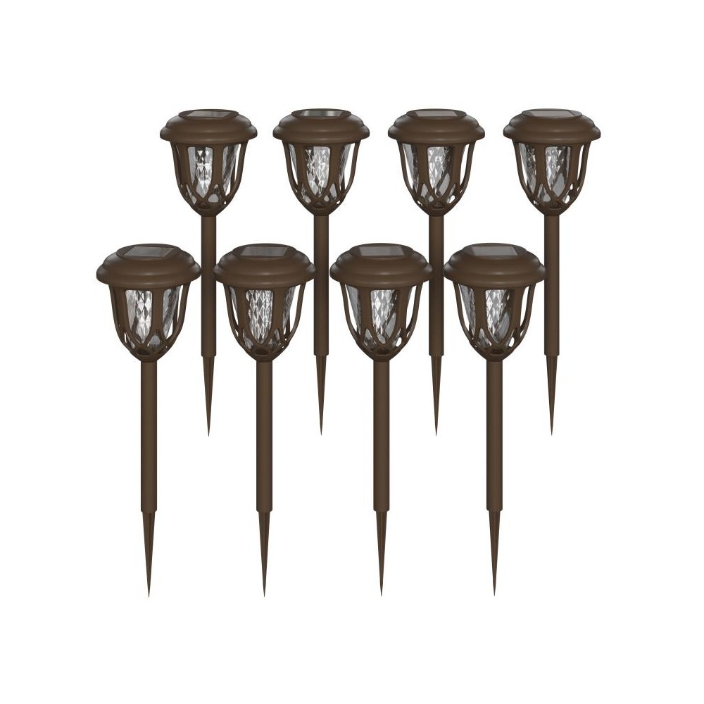 Flash Furniture Hess 8 Pack Brown LED Solar Lights DN-SL114-8-BR-GG