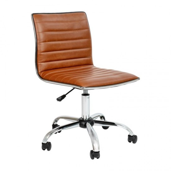 Flash Furniture Alan Brown Ribbed Task Office Chair DS-512B-BR-GG