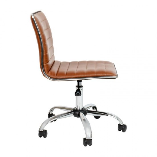 Flash Furniture Alan Brown Ribbed Task Office Chair DS-512B-BR-GG