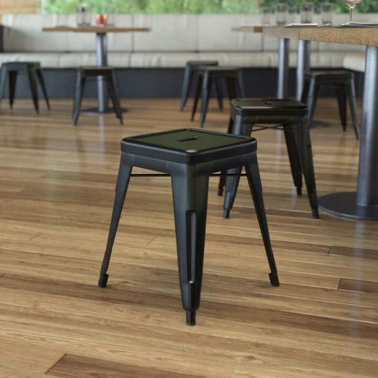 Flash Furniture Kai 4 Pack Black Metal Stool ET-BT3503-18-BLK-GG