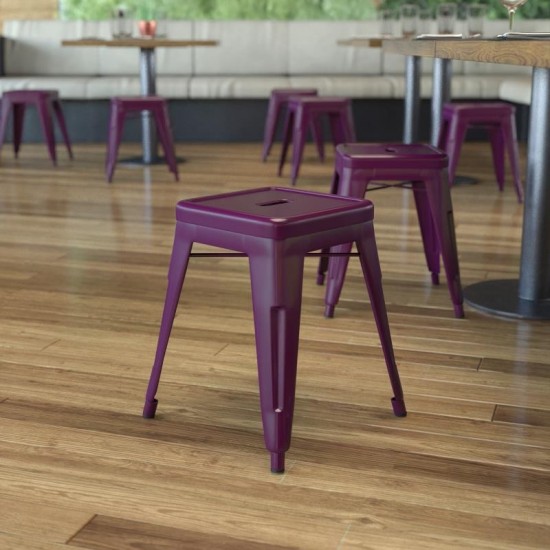 Flash Furniture Kai 4 Pack Purple Metal Stool ET-BT3503-18-PR-GG