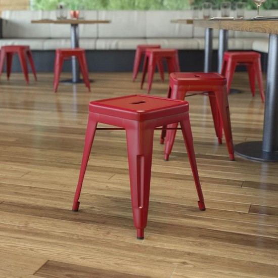 Flash Furniture Kai 4 Pack Red Metal Stool ET-BT3503-18-RED-GG