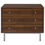 ACME Sterret Night Table, Walnut & Satin Plated