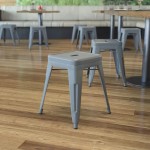 Flash Furniture Kai 4 Pack Silver Metal Stool ET-BT3503-18-SIL-GG