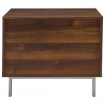 ACME Sterret Night Table, Walnut & Satin Plated