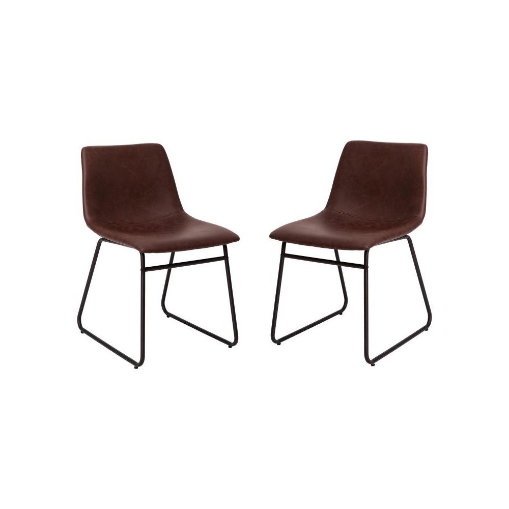 Flash Furniture Butler 2Pk 18" Dk Brown Dining Chair ET-ER18345-18-DB-BK-GG