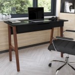 Flash Furniture Darla Computer Desk for Home Office GC-MBLK60-BK-WAL-GG