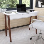 Flash Furniture Darla Computer Desk for Home Office GC-MBLK60-WH-WAL-GG