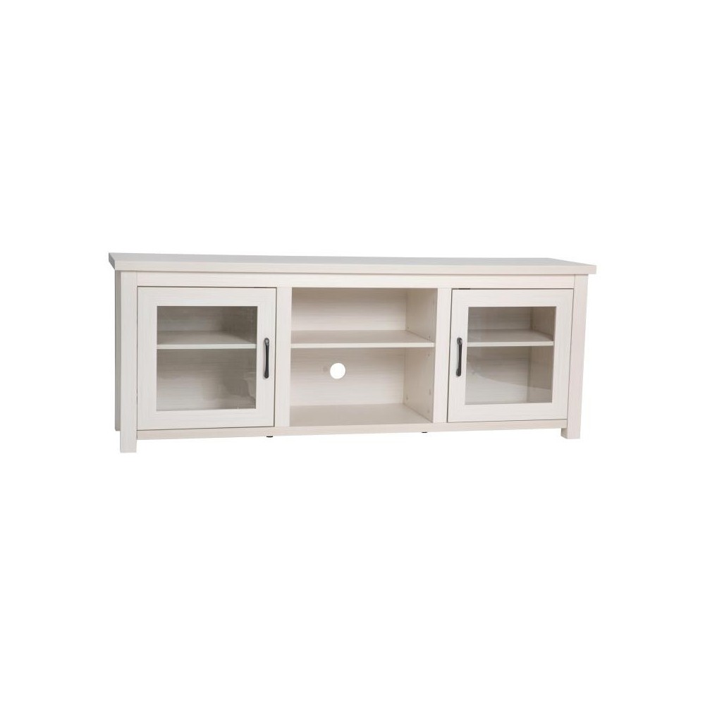 Flash Furniture Sheffield 65" White Glass Door TV Stand GC-MBLK65-WH-GG