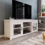 Flash Furniture Sheffield 65" White Glass Door TV Stand GC-MBLK65-WH-GG