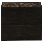ACME Wellins Night Table, Faux Marble & Espresso