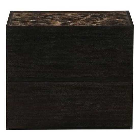 ACME Wellins Night Table, Faux Marble & Espresso