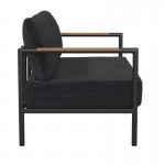 Flash Furniture Lea Black Loveseat with Cushions GM-201027-2S-CH-GG