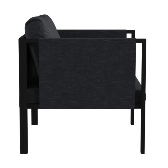 Flash Furniture Lea Black Patio Chair and Cushions GM-201108-1S-CH-GG