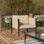 Flash Furniture Lea Black Patio Chair and Cushions GM-201108-1S-GY-GG