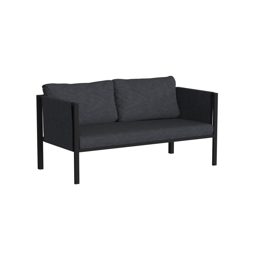 Flash Furniture Lea Black Loveseat with Cushions GM-201108-2S-CH-GG