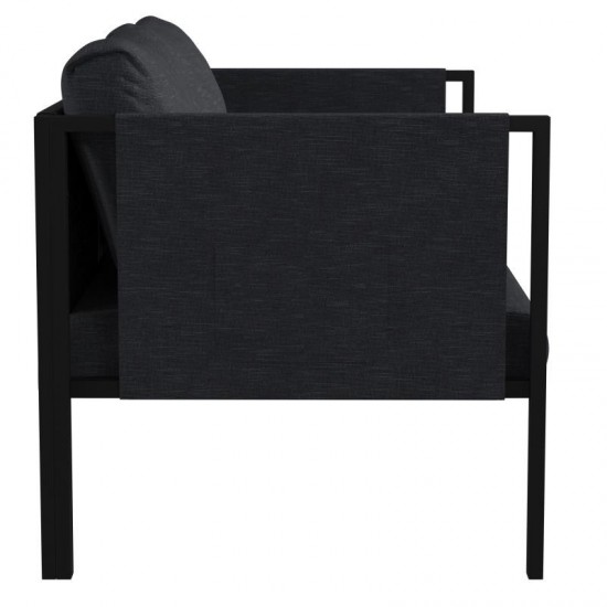 Flash Furniture Lea Black Loveseat with Cushions GM-201108-2S-CH-GG
