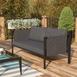 Flash Furniture Lea Black Loveseat with Cushions GM-201108-2S-CH-GG