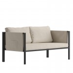 Flash Furniture Lea Black Loveseat with Cushions GM-201108-2S-GY-GG