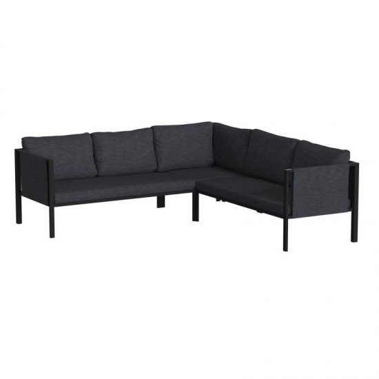 Flash Furniture Lea Black Sectional with Cushions GM-201108-SEC-CH-GG