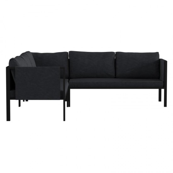 Flash Furniture Lea Black Sectional with Cushions GM-201108-SEC-CH-GG