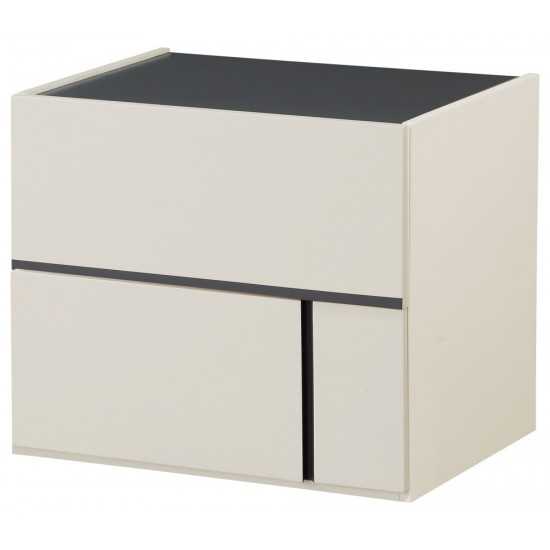 ACME Kottow Night Table, Dark Gray & Cream