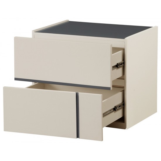 ACME Kottow Night Table, Dark Gray & Cream