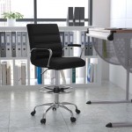 Flash Furniture Whitney Black LeatherSoft Draft Chair GO-2286B-BK-GG