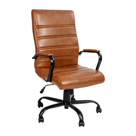 Flash Furniture Whitney Brown High Back Leather Chair GO-2286H-BR-BK-GG