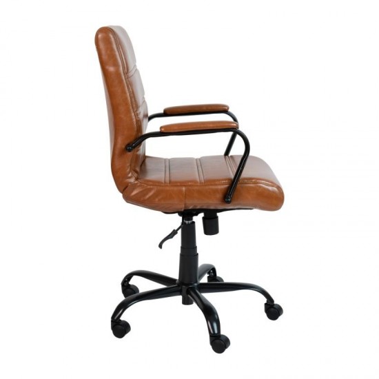 Flash Furniture Whitney Brown Mid-Back Leather Chair GO-2286M-BR-BK-GG