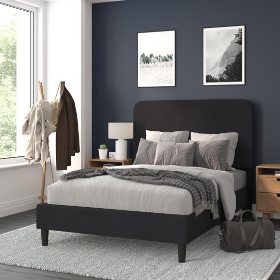 Flash Furniture Addison Black Full Size Platform Bed HG-3WPB21-F02-F-BK-GG