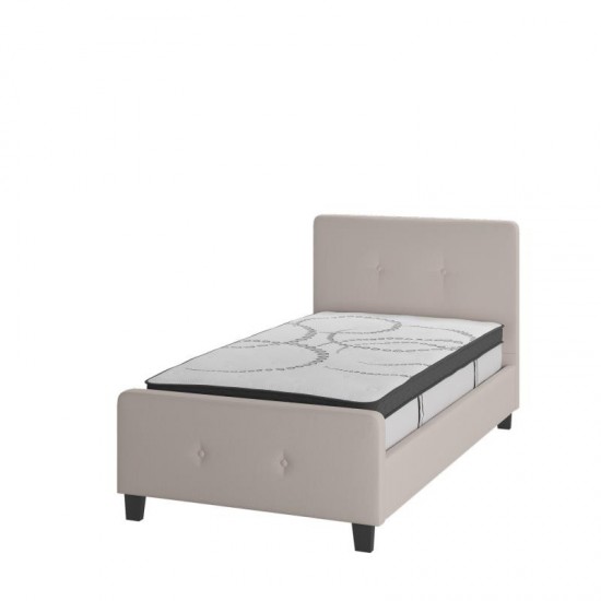 Flash Furniture Tribeca Twin Platform Bed Set-Beige HG-BM10-17-GG