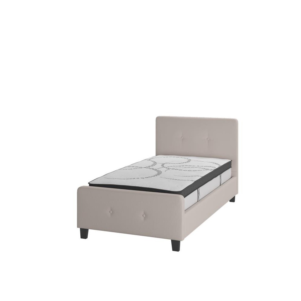 Flash Furniture Tribeca Twin Platform Bed Set-Beige HG-BM10-17-GG Flash Furniture Tribeca Twin Platform Bed Set-Beige HG-BM10-17-GG