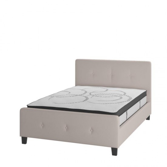 Flash Furniture Tribeca Full Platform Bed Set-Beige HG-BM10-18-GG