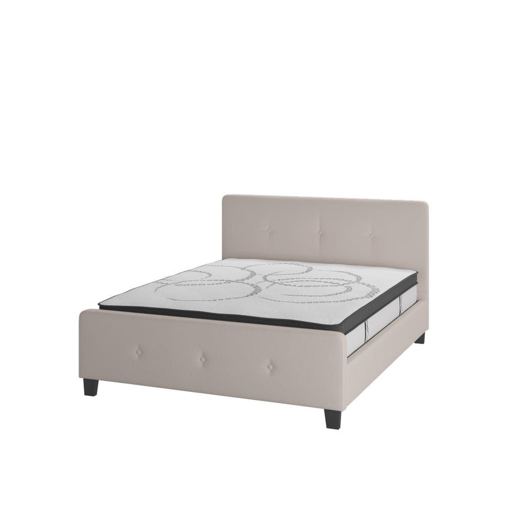 Flash Furniture Tribeca Queen Platform Bed Set-Beige HG-BM10-19-GG Flash Furniture Tribeca Queen Platform Bed Set-Beige HG-BM10-19-GG
