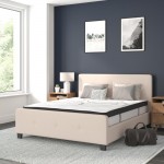 Flash Furniture Tribeca Queen Platform Bed Set-Beige HG-BM10-19-GG