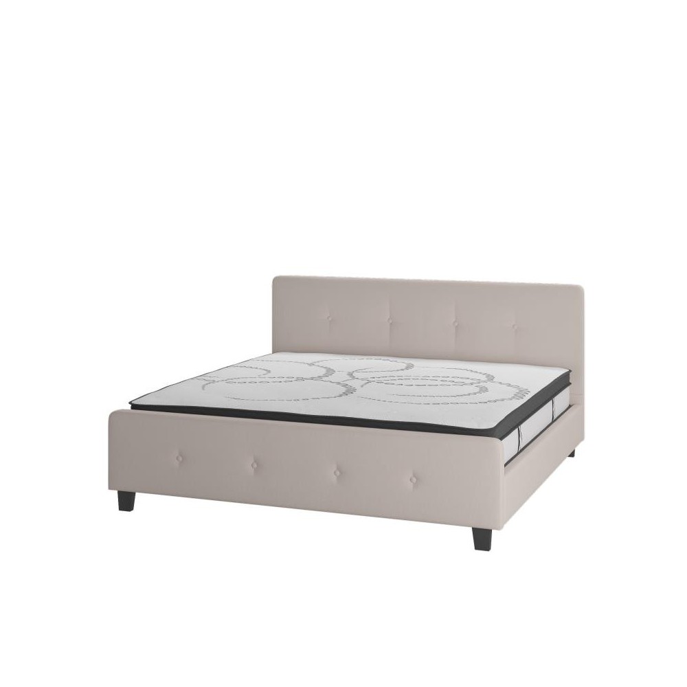 Flash Furniture Tribeca King Platform Bed Set-Beige HG-BM10-20-GG