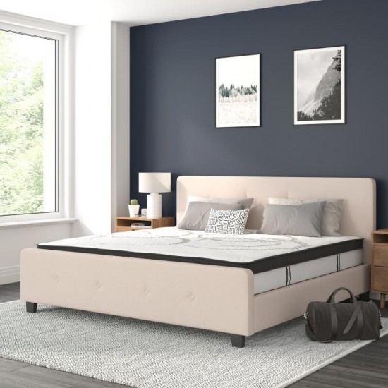 Flash Furniture Tribeca King Platform Bed Set-Beige HG-BM10-20-GG