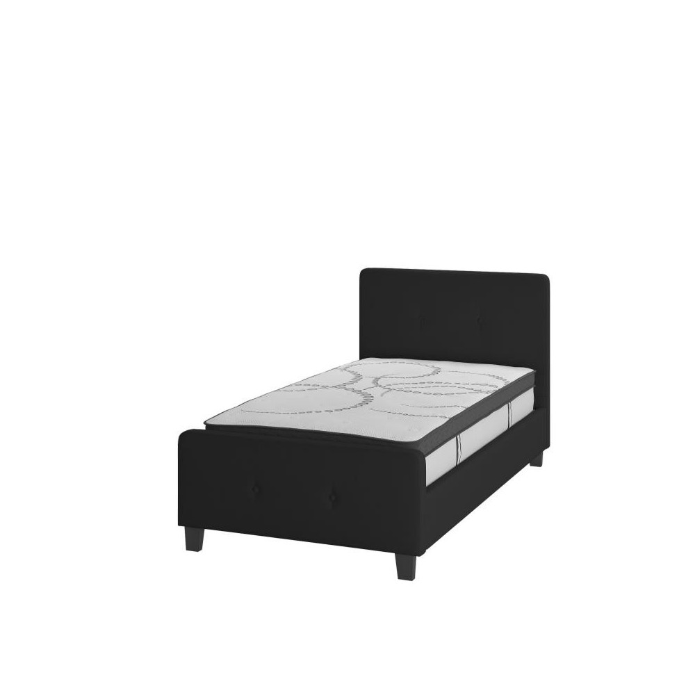 Flash Furniture Tribeca Twin Platform Bed Set-Black HG-BM10-21-GG