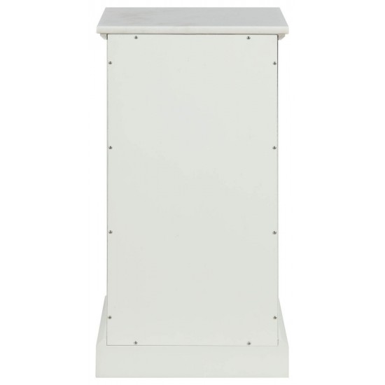 ACME Simes Cabinet, Marble & White