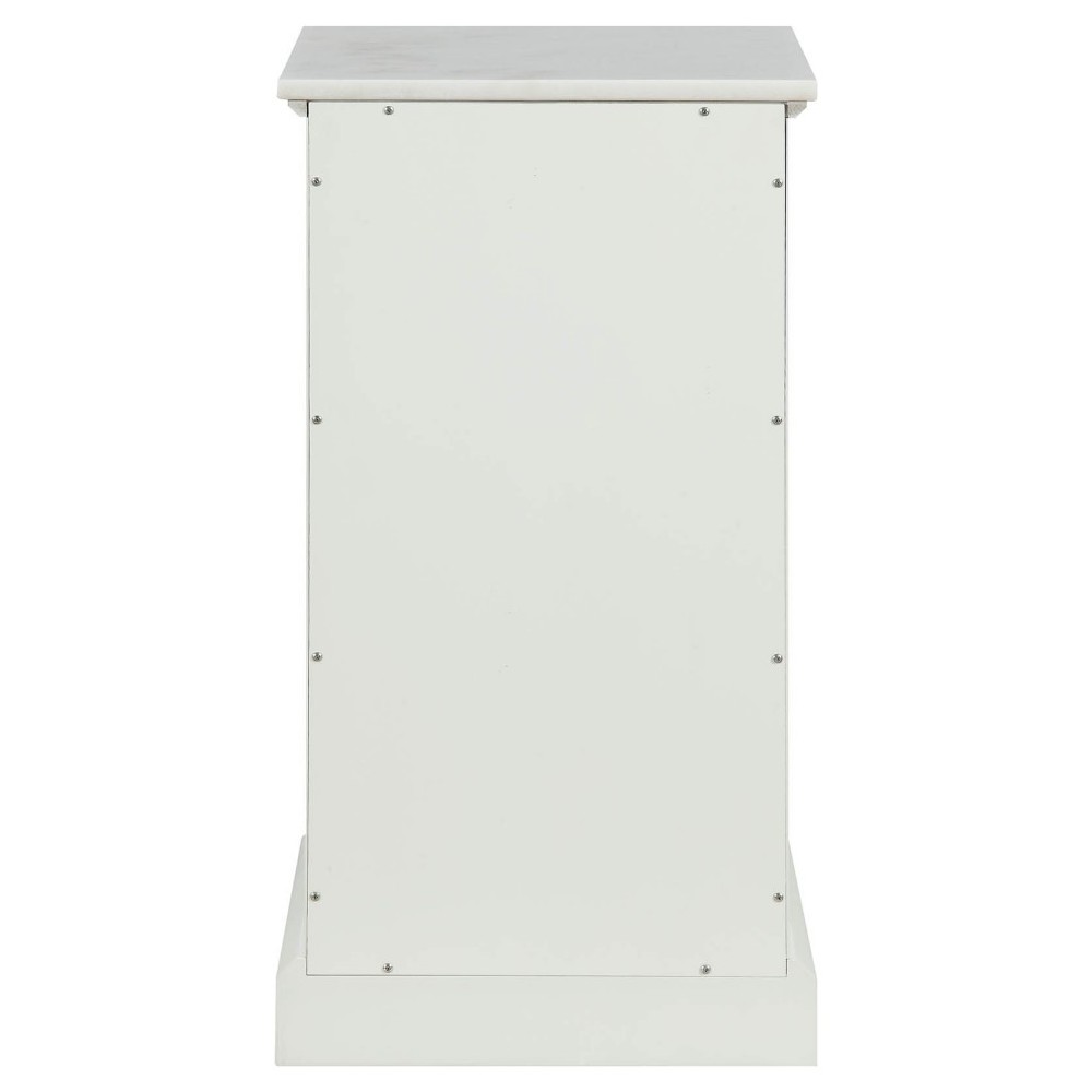 ACME Simes Cabinet, Marble & White