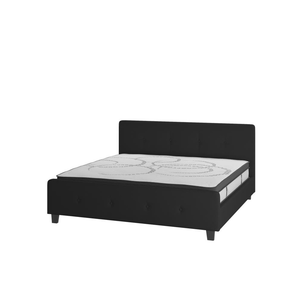 Flash Furniture Tribeca King Platform Bed Set-Black HG-BM10-24-GG