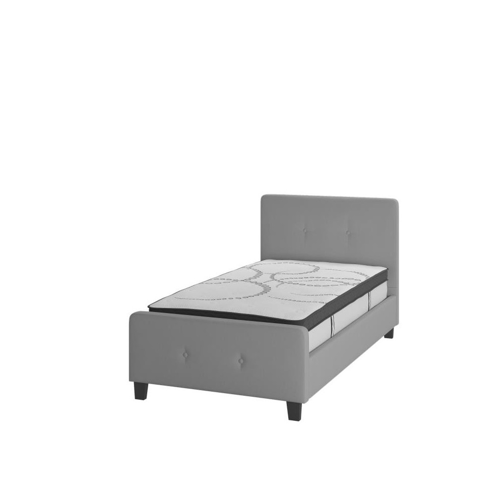 Flash Furniture Tribeca Twin Platform Bed Set-Gray HG-BM10-25-GG Flash Furniture Tribeca Twin Platform Bed Set-Gray HG-BM10-25-GG