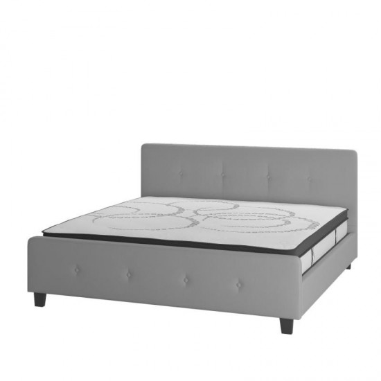 Flash Furniture Tribeca King Platform Bed Set-Gray HG-BM10-28-GG