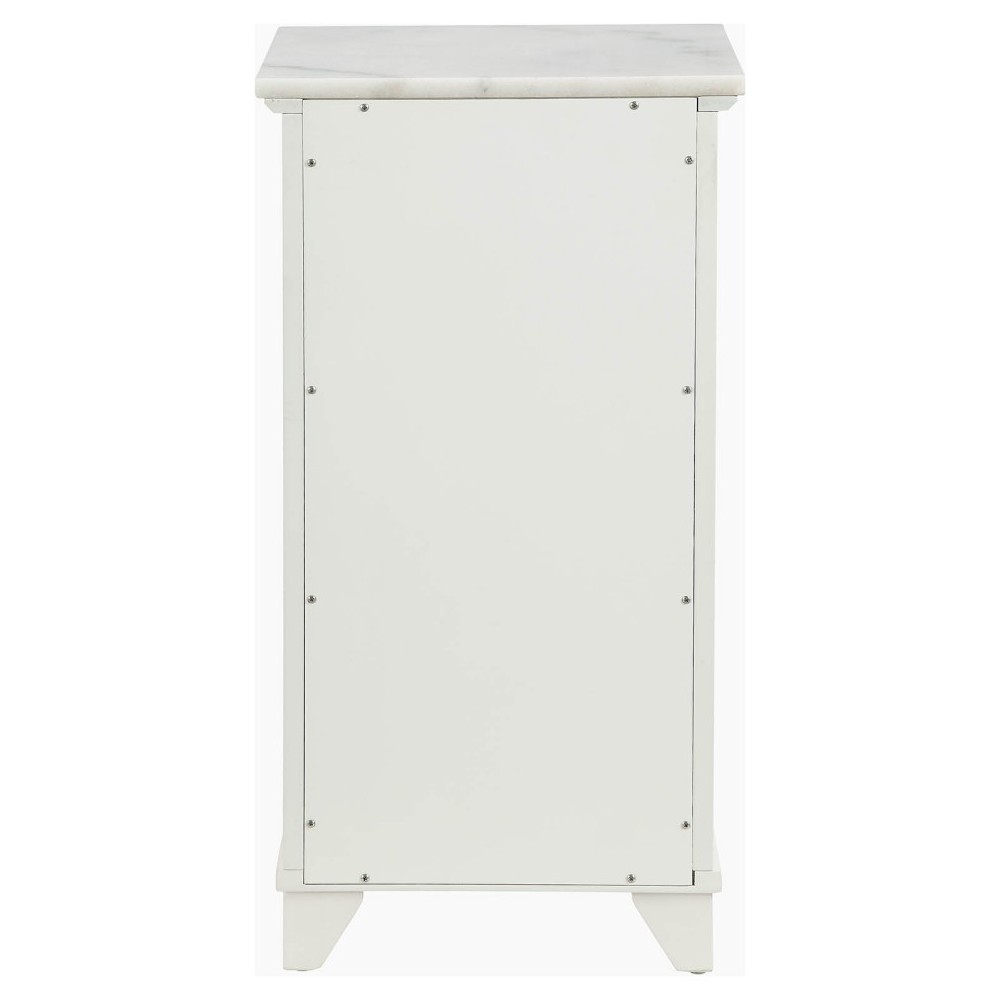 ACME Shakeia Cabinet, Marble & White