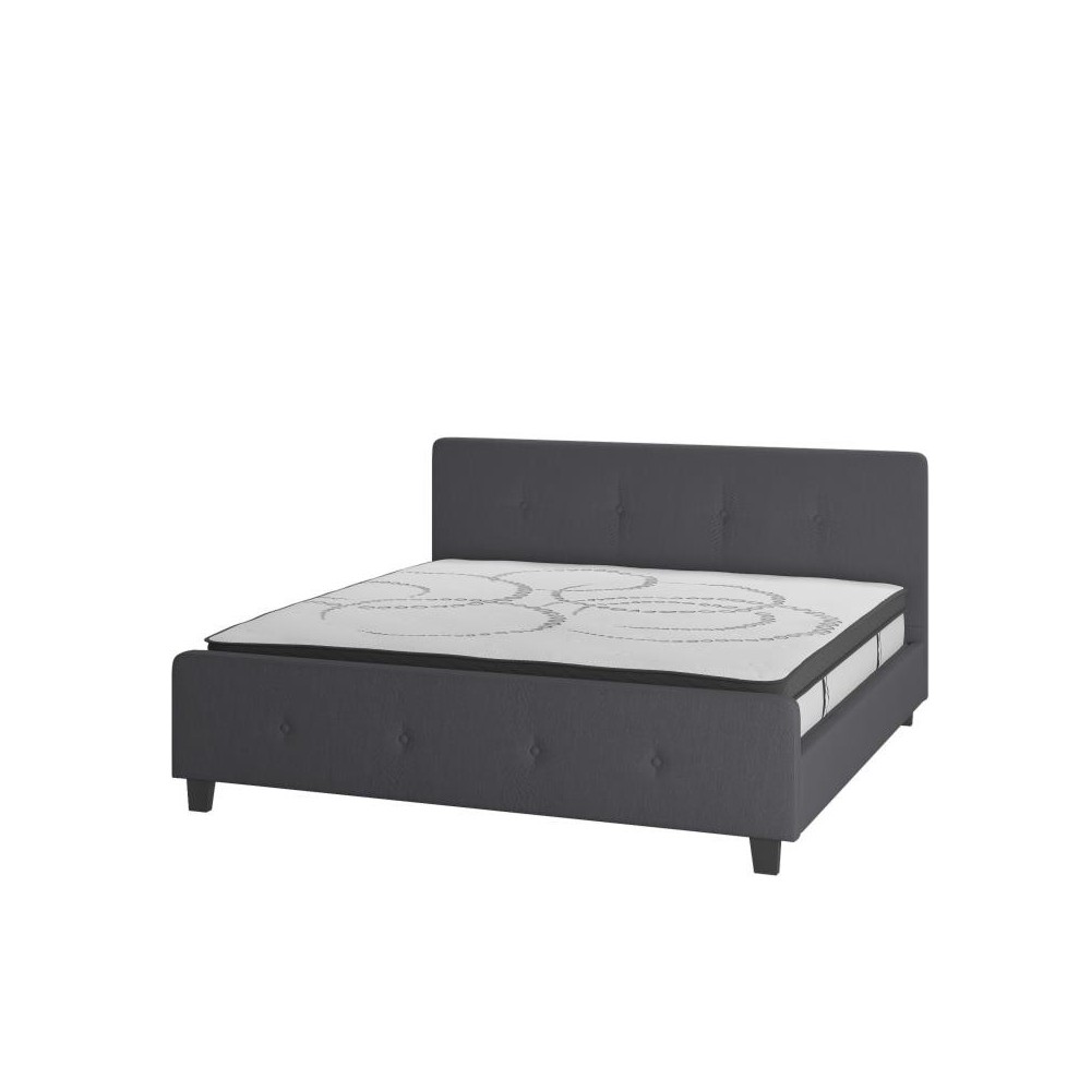 Flash Furniture Tribeca King Platform Bed Set-Gray HG-BM10-32-GG