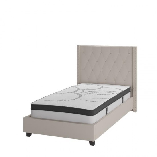 Flash Furniture Riverdale Twin Platform Bed Set-Beige HG-BM10-33-GG