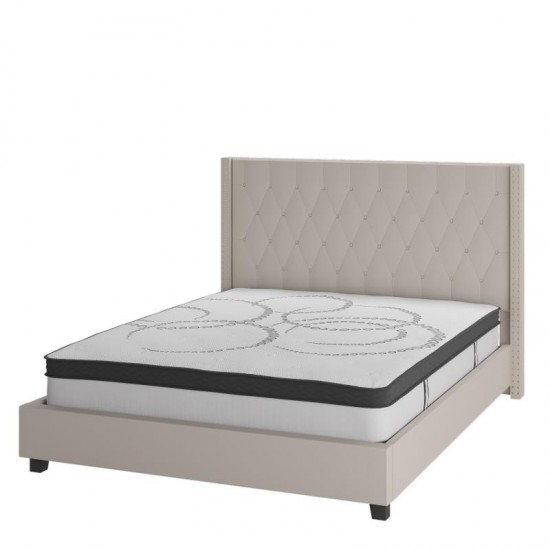 Flash Furniture Riverdale Full Platform Bed Set-Beige HG-BM10-34-GG