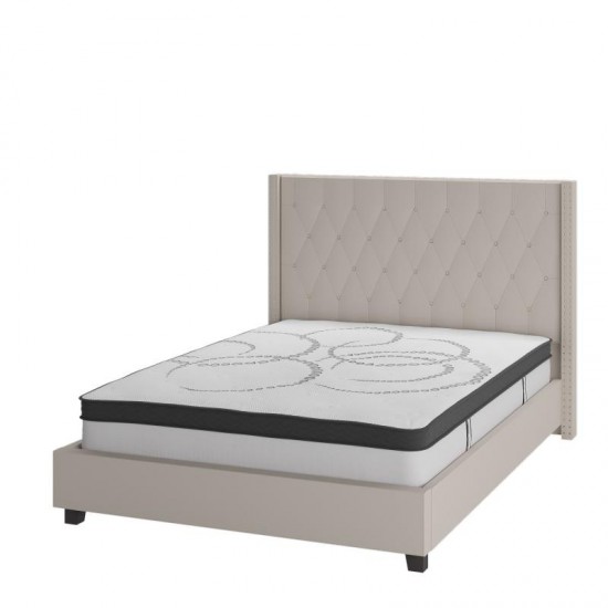 Flash Furniture Riverdale Queen Platform Bed Set-Beige HG-BM10-35-GG